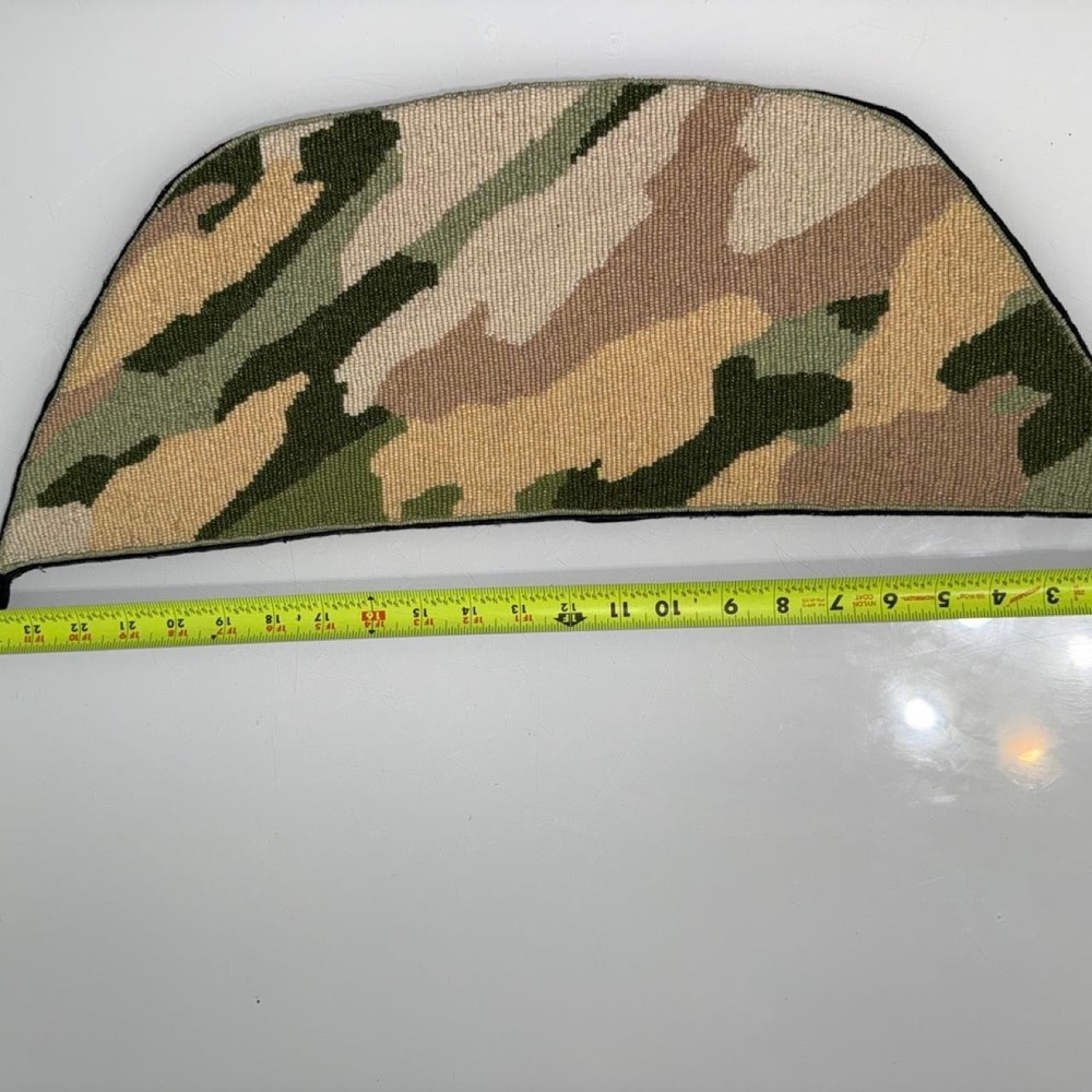Handmade Beaded Camouflage Collar Capelet Statement Accessory‎ Army Green
